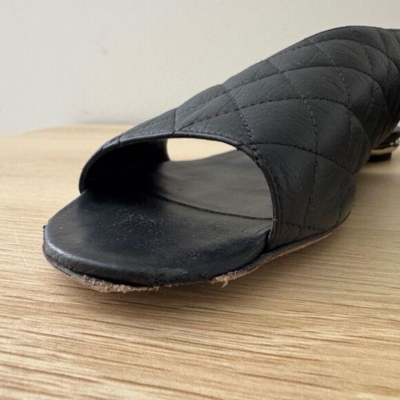 Chanel 2015 Interlocking CC Logo Slingback Sandals Black 39 - Picture 4 of 12